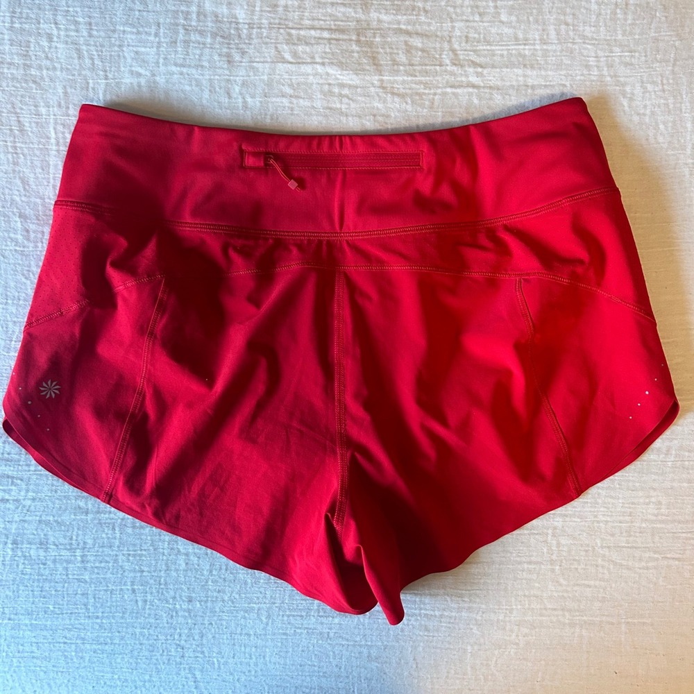 Athleta Run With It Red 3.5" Shorts Medium - Picture 5 of 8